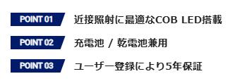 GENTOS Gシリーズ ワイドCOBヘッドライトハイブリッド GH-280RG