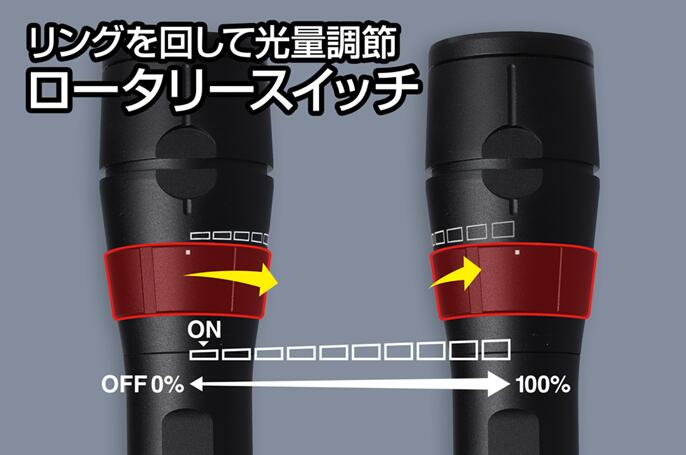 GENTOS Gシリーズ ロータリースイッチハンディトーチハイブリッド GF-216RG