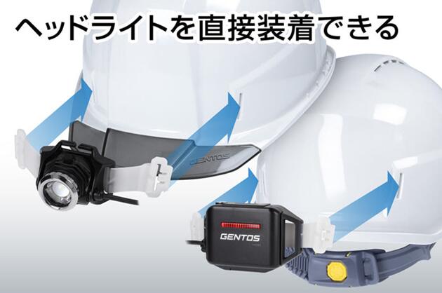 GENTOS GRIT AIR+ ヘッドライト用ヘルメット 通気口モデルホワイト GH02VA-WH