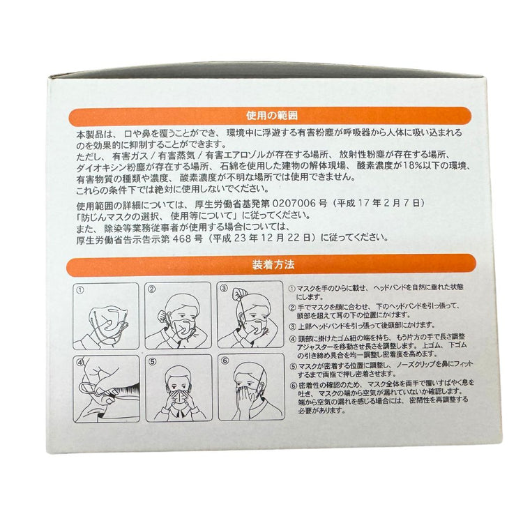 使い捨て防じんマスク　DS2　吸気弁付き　YQD95VJP　（15枚入）