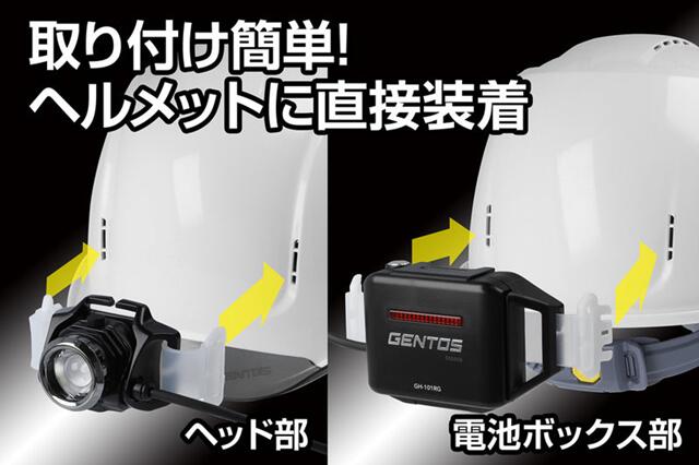 GENTOS　GRIT ﾍｯﾄﾞﾗｲﾄ用ﾍﾙﾒｯﾄ ﾃｰﾌﾟ内装ﾎﾜｲﾄ　GH01VYT-WH